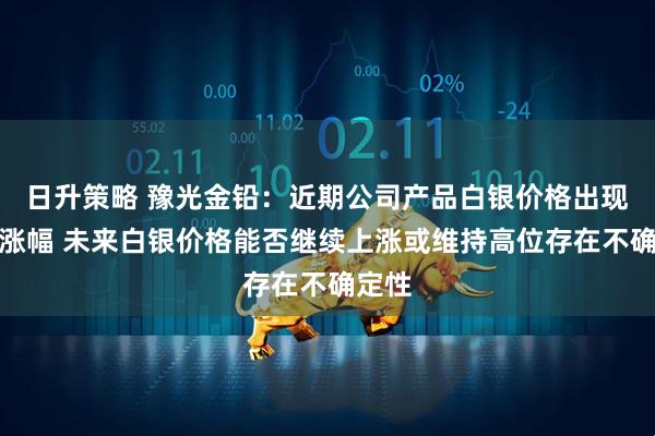 日升策略 豫光金铅：近期公司产品白银价格出现较大涨幅 未来白银价格能否继续上涨或维持高位存在不确定性